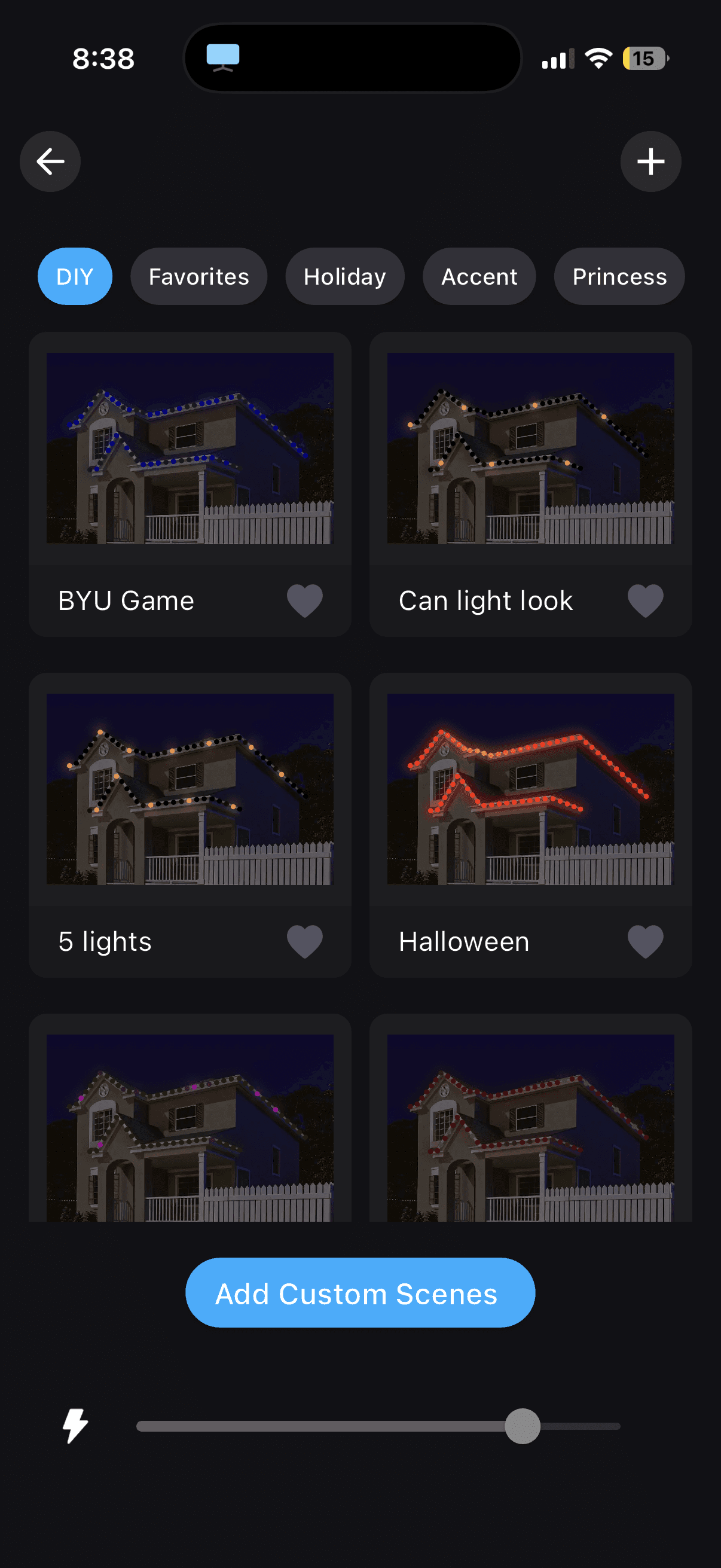 DIY custom scenes in the app